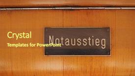  Presentation with emergency - Audience pleasing PPT theme consisting of sign on vintage german tram backdrop and a tawny brown colored foreground