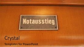  Presentation with emergency - Colorful presentation theme enhanced with sign on vintage german tram backdrop and a gold colored foreground