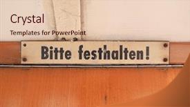  Presentation with tram - Beautiful PPT theme featuring sign on vintage german tram backdrop and a lemonade colored foreground