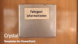  Presentation with information - Presentation enhanced with sign on vintage german tram background and a coral colored foreground