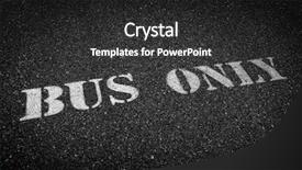  Presentation with bus - Slide deck consisting of sign painted white on roadway background and a dark gray colored foreground