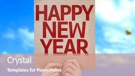  Presentation with new year card - Cool new presentation with sign post 2015 - happy new year card backdrop and a coral colored foreground
