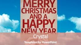  Presentation with new year card - Audience pleasing theme consisting of sign post 2015 - merry christmas and a happy backdrop and a coral colored foreground