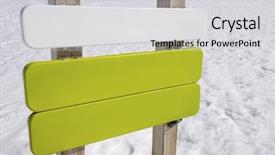  Presentation with green mountains - Presentation design with sign post editable - green and white signboard background and a  colored foreground