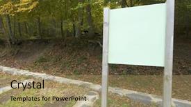  Presentation with signboard - Slide deck featuring sign post editable - green signboard in a forest background and a  colored foreground