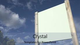  Presentation with blue and yellow green - Beautiful presentation theme featuring sign post editable - green signboard with blue sky backdrop and a  colored foreground