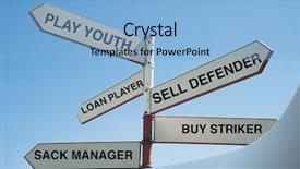  Presentation with tactics - Colorful PPT theme enhanced with street soccer - sign post saying the various backdrop and a light blue colored foreground