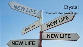  Presentation with saying - Beautiful PPT layouts featuring sign post with text saying backdrop and a light blue colored foreground