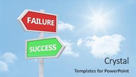  Presentation with failure - Presentation design with sign posts spelling out failure background and a  colored foreground