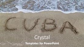  Presentation with cuba - Presentation theme having sign-reading-cuba-written background and a gray colored foreground