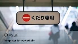  Presentation with steps - PPT layouts with sign-reading-kudari-senmon-down background and a light blue colored foreground