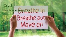  Presentation with change - Beautiful PPT layouts featuring sign saying change - breathe in breathe out move backdrop and a  colored foreground