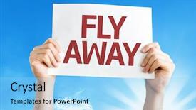  Presentation with fly - Slides with sign saying change - fly away card background and a arctic colored foreground