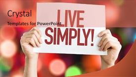  Presentation with live amd - Presentation theme with sign saying change - live simply placard with bokeh background and a coral colored foreground