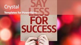  Presentation with colorful fancy carp fish koi - Audience pleasing presentation consisting of sign saying change - say less for success card backdrop and a coral colored foreground