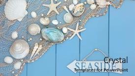  Presentation with fishing net - Presentation theme with sign shells pearls and fishing background and a light blue colored foreground