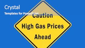  Presentation with oil gas - Beautiful PPT theme featuring sign showing high gas price backdrop and a teal colored foreground