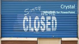  Presentation with closed - Audience pleasing theme consisting of sign sorry we are closed backdrop and a ocean colored foreground