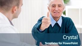  Presentation with asian doctor obese patient - PPT layouts having sign symptoms - satisfied senior patient at doctor background and a  colored foreground