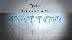  Presentation with white brick - Audience pleasing theme consisting of sign tattoo on white brick wall background backdrop and a light gray colored foreground