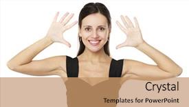  Presentation with fingers - Slide deck featuring sign ten fingers young beautiful background and a  colored foreground