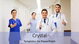  Presentation with health care static - Colorful PPT layouts enhanced with sign up - clinic profession people health care backdrop and a light blue colored foreground