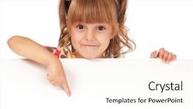  Presentation with smiling little girl - Theme enhanced with sign up - smiling little girl holding empty background and a white colored foreground