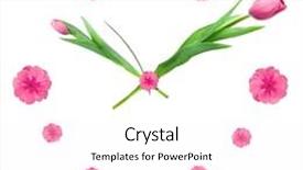  Presentation with pink white - Slides enhanced with sign up purple - clock made of pink tulips background and a white colored foreground