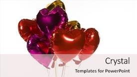  Presentation with balloons - Theme consisting of sign up purple - close-up of valentine balloons background and a lemonade colored foreground