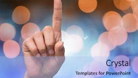  Presentation with composite - Beautiful slide deck featuring sign up purple - digital composite of hand pointing backdrop and a  colored foreground