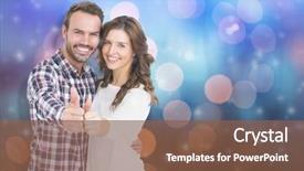  Presentation with happy trails - Audience pleasing presentation theme consisting of sign up purple - happy young couple putting thumbs backdrop and a tawny brown colored foreground