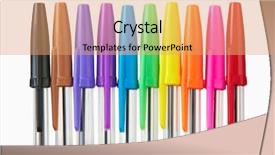  Presentation with multi - Beautiful slide deck featuring sign up purple - set of multi-colored ball pens backdrop and a coral colored foreground