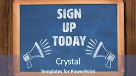  Presentation with today and tomorrow - Cool new PPT layouts with sign up today against chalkboard backdrop and a ocean colored foreground
