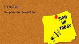  Presentation with today - Beautiful PPT layouts featuring sign up today against orange backdrop and a gold colored foreground