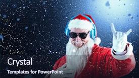  Presentation with snow flakes - Presentation theme featuring sign while listening to music background and a  colored foreground