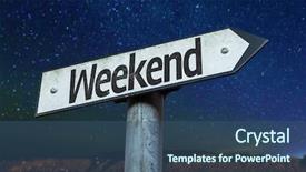  Presentation with weekend - Theme having sign with a beautiful night background and a ocean colored foreground