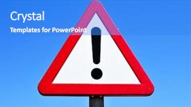  Presentation with traffic - PPT theme enhanced with sign with an exclamation mark background and a cobalt blue colored foreground