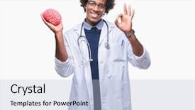  Presentation with psychology - Colorful PPT layouts enhanced with american neurologist doctor or psychology backdrop and a light blue colored foreground