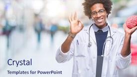  Presentation with psychology - Cool new presentation theme with american neurologist doctor or psychology backdrop and a sky blue colored foreground