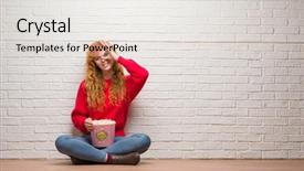  Presentation with woman praying over bible - Audience pleasing slide deck consisting of sign with hand on eye backdrop and a  colored foreground