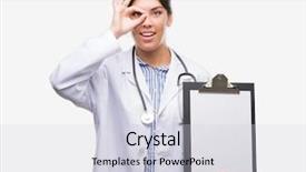  Presentation with eye doctor - Theme with sign with hand on eye background and a  colored foreground