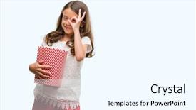  Presentation with popcorn - Slide set with sign with hand on eye background and a cool aqua colored foreground