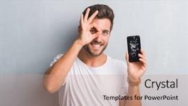  Presentation with broken wall - Audience pleasing slide deck consisting of sign with hand on eye backdrop and a coral colored foreground