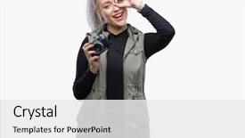  Presentation with summer camp pictures - Beautiful presentation featuring sign with hand on eye backdrop and a  colored foreground