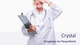  Presentation with eye doctor - Cool new presentation theme with sign with hand on eye backdrop and a sky blue colored foreground