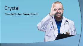 Presentation with eye doctor - Beautiful PPT layouts featuring sign with hand on eye backdrop and a  colored foreground