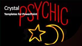  Presentation with psychic - Colorful slide deck enhanced with sign with moon and star backdrop and a black colored foreground