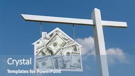  Presentation with white house - Presentation theme consisting of sign with one hundred dollar background and a teal colored foreground