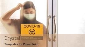  Presentation with covid coronavirus - Beautiful PPT layouts featuring signage-of-coronavirus-covid-19 backdrop and a coral colored foreground