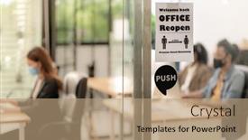  Presentation with reopen - Theme enhanced with signage-of-office-reopen background and a coral colored foreground